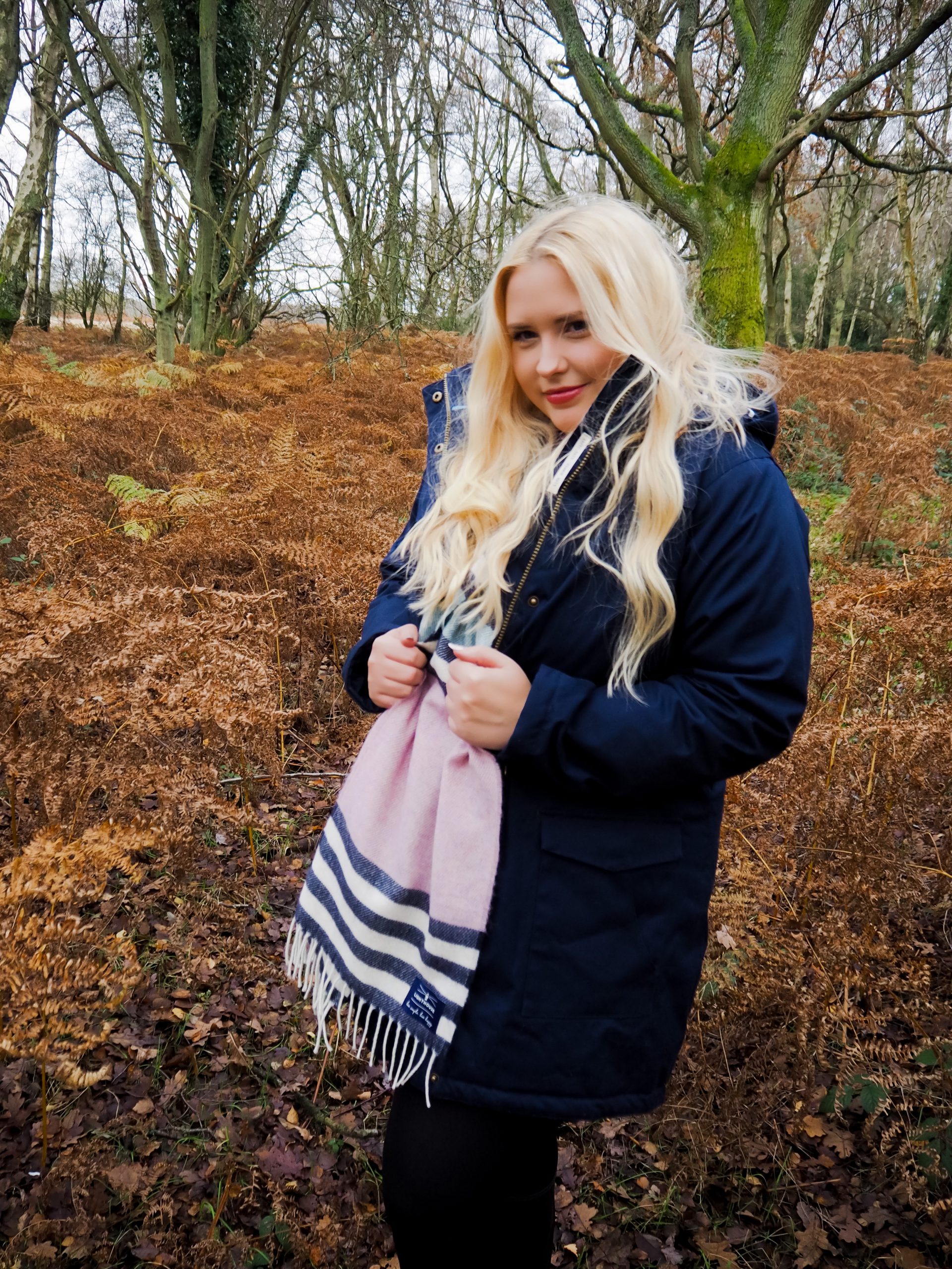 Little Blonde Blog x in Ashridge Forest in Lighthouse clothing