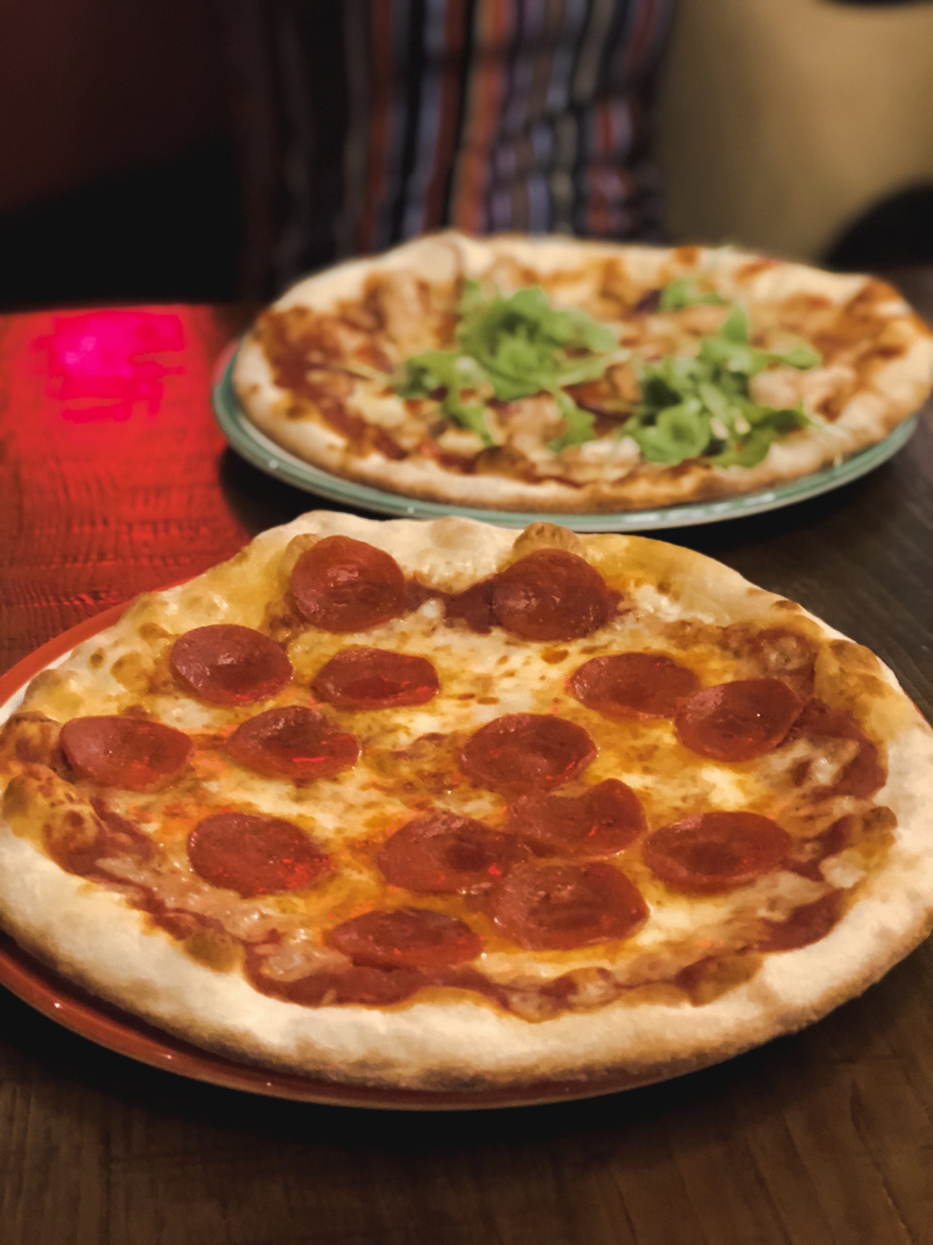 Pizza at Frankie and Benny's Meridian. 